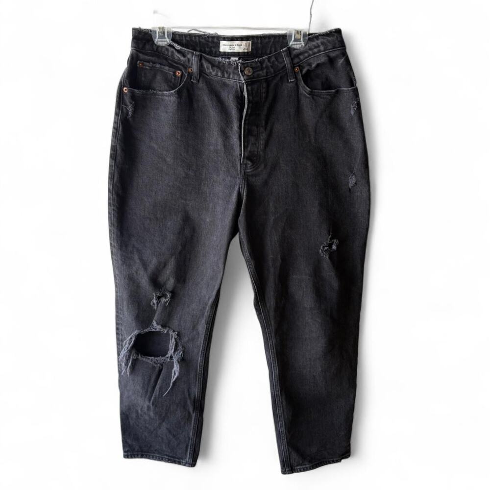 Abercrombie & Fitch The Dad High Rise Jeans 31 Short Distressed Skater‎